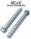 3/8" x 4" Hex Head Serrated Heavy Duty Concrete Screw Anchor
