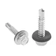 Rrina 100Pcs #10x1'' Self Drilling Screws with Rubber Washer, 410 #10x1" 