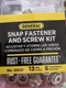 General Tools 12657 Snap Fastener & Screw Kit 12 Sets 6 Screw Bases (36 per box)