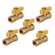 Midline Valve Premium Brass Gas Ball Valve, Yellow FIP Connections (pack of 5)