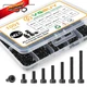 VGBUY 1001Pcs M2.5 Screws Kit,Black M2.5x4/6/8/10/12/16/20mm, Black 