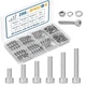 BNUOK 288 PCS M5 Screws Assortment Kit, 304 M5x 8/12/16/20/25/30mm, Silver 