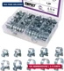Swpeet 120Pcs 10 Sizes Zinc Plated Mini Fuel Injection Line Style Hose Clamp Ass