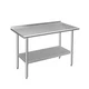 ROCKPOINT Stainless Steel Table for Prep & Work with Backsplash 24x48 Inches, NS
