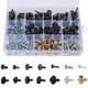 160 PCS 14 Sizes Metal Car Screw Body Bumper Hood Retainer Clips M6, Black 