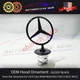 OEM Front Hood Ornament Mounted Star GLOSSY Black Standing Logo Mercedes Benz