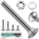 EASTPUK 60Pcs 1/4-20 Carriage Bolts Assortment Kit x Assorted, Silver 