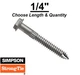 Simpson SDS Screws Heavy Duty Connector Screw (Choose Size & Quantity)