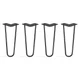 TEN49 Heavy Duty Hairpin Furniture Leg - 12 Inch Industrial Black Coated Qual...