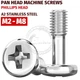 M2 M3 M4 M5 M6 M8 PHILLIPS PAN HEAD MACHINE SCREWS BOLTS A2 STAINLESS STEEL
