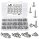 HanTof 700Pcs Tiny Phillips Pan Head with Washer Self One Size, Silver 