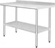 HARDURA Stainless Steel Table with Backsplash Metel Prep Table Commercial Kitche