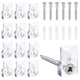 BAGTeck 22 Sets of Mirror Holder Clips Kit,Crystal Clear Clear, Silver 