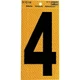 Hy-Ko 5 In. Yellow Reflective Number 4 RV-75/4 Hy-Ko RV-75/4 084100007541 Vinyl
