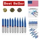 Genmitsu 10 Pcs 1/8" Shank V-Groove CNC Router Bits, 10 /15 /20 /25 /30 /40 /45