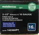 Metabo 14236HPT Straight Strip 2-1/2&rdquo; x 16 G Finish Nail 304 Stainless 2500 Box