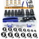zDwfDc 140PCS 6-25mm 14 Sizes Spring 140pcs Black Clamps With Plier 