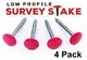 Low Profile Survey Marker - 4 pack - PINK COLOR 