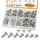 zDwfDc 115Sets Chicago Screws for Leather Rivets Kit M5*4, 5, 6, 8, 10, 12, 1...
