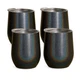 4 pack Bev Steel Stemless Wine Tumbler, 12 oz /Glitter Charcoal Black