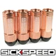 SICKSPEED 4 PC ROSE GOLD ALUMINUM 50MM 3PC LUG NUTS FOR WHEELS RIMS 14X2