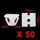 50 Pcs Square Plastic Rivets Retainer Clip White for Car Fender 14mm Hole